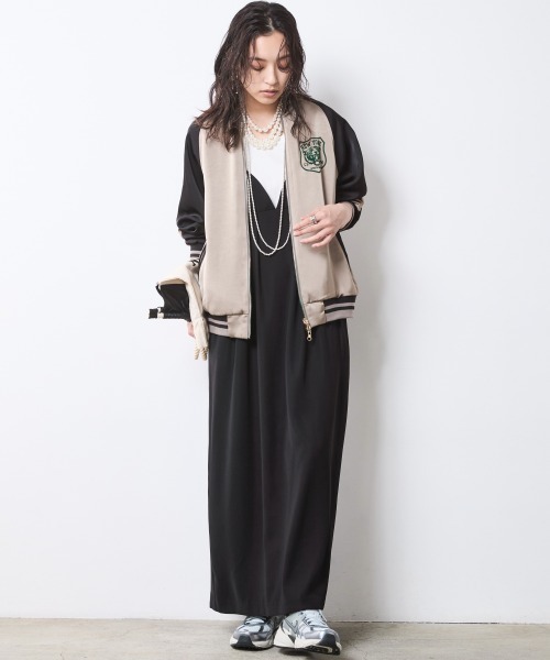 CHIC STYLE(シックスタイル)の「リバーシブルスカジャン<大きいサイズ有>シックスタイル(スカジャン・レディース・オレンジ系/グリーン系・3L/LL/L/M/5L/4L)」の15枚目の写真