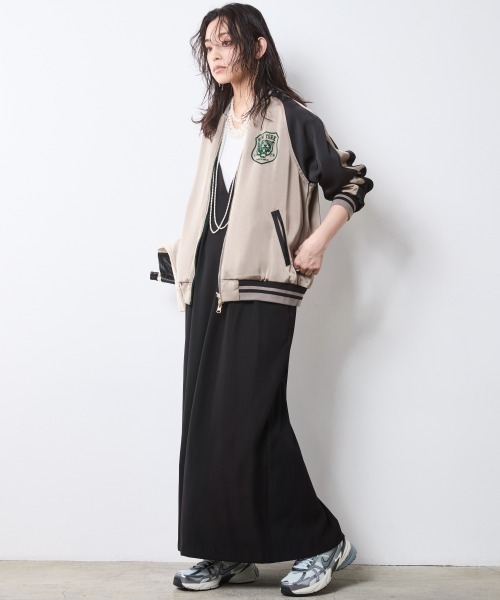 CHIC STYLE(シックスタイル)の「リバーシブルスカジャン<大きいサイズ有>シックスタイル(スカジャン・レディース・オレンジ系/グリーン系・3L/LL/L/M/5L/4L)」の16枚目の写真