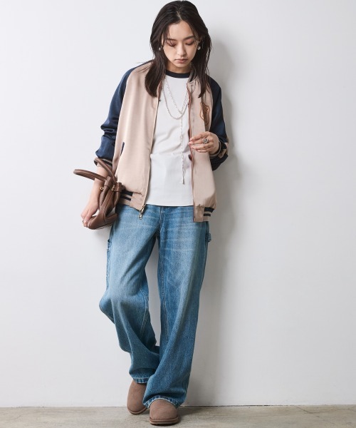CHIC STYLE(シックスタイル)の「リバーシブルスカジャン<大きいサイズ有>シックスタイル(スカジャン・レディース・オレンジ系/グリーン系・3L/LL/L/M/5L/4L)」の19枚目の写真