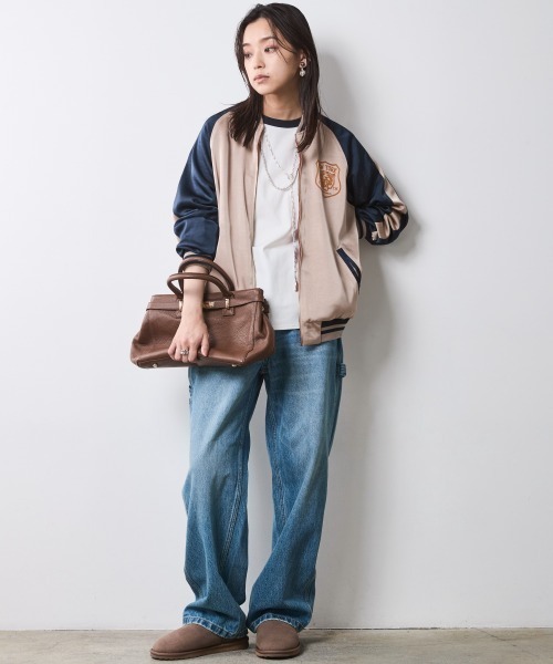 CHIC STYLE(シックスタイル)の「リバーシブルスカジャン<大きいサイズ有>シックスタイル(スカジャン・レディース・オレンジ系/グリーン系・3L/LL/L/M/5L/4L)」の20枚目の写真