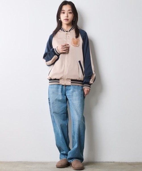 CHIC STYLE(シックスタイル)の「リバーシブルスカジャン<大きいサイズ有>シックスタイル(スカジャン・レディース・オレンジ系/グリーン系・3L/LL/L/M/5L/4L)」の21枚目の写真