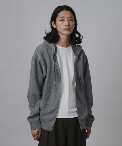 B.C STOCK（ベーセーストック）の「【ANTS & ELEPHANTS】スウェットライク ダブルジップ ニットパーカー（パーカー・メンズ・ブラック/チャコールグレー/グレー・MEDIUM/LARGE）」の3枚目の写真