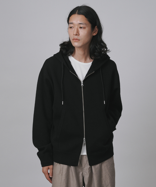 B.C STOCK（ベーセーストック）の「【ANTS & ELEPHANTS】スウェットライク ダブルジップ ニットパーカー（パーカー・メンズ・ブラック/チャコールグレー/グレー・MEDIUM/LARGE）」の2枚目の写真