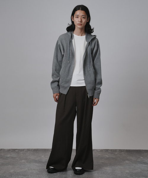 B.C STOCK（ベーセーストック）の「【ANTS & ELEPHANTS】スウェットライク ダブルジップ ニットパーカー（パーカー・メンズ・ブラック/チャコールグレー/グレー・MEDIUM/LARGE）」の19枚目の写真