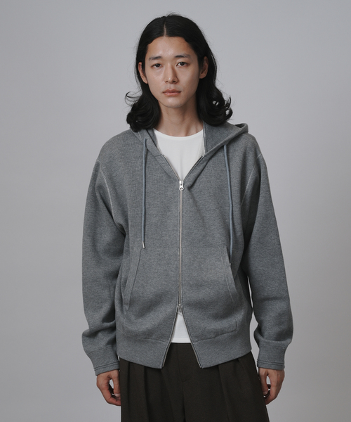 B.C STOCK（ベーセーストック）の「【ANTS & ELEPHANTS】スウェットライク ダブルジップ ニットパーカー（パーカー・メンズ・ブラック/チャコールグレー/グレー・MEDIUM/LARGE）」の20枚目の写真