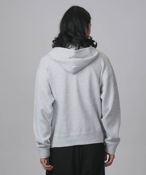 B.C STOCK（ベーセーストック）の「【ANTS & ELEPHANTS】スウェットライク ダブルジップ ニットパーカー（パーカー・メンズ・ブラック/チャコールグレー/グレー・MEDIUM/LARGE）」の4枚目の写真