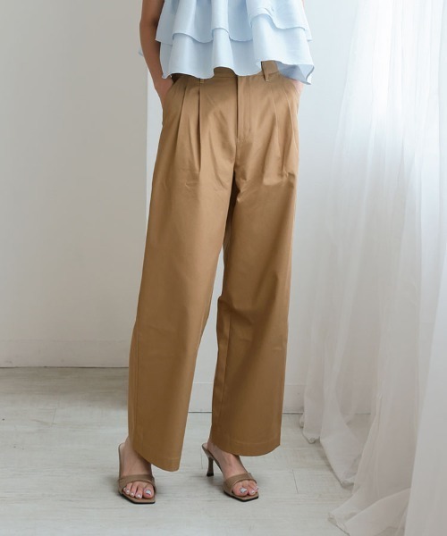 NORTH NO NAME ブラウン 2タック チノパンツ 1chaku. チノパン 「コットン100％」ツータックチノパンツ