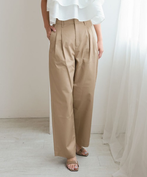 MUSINSA STANDARD 2タックワイドチノパンツ 7色 3サイズ展開』new basic タックワイドチノパンツ[URA4-24C007