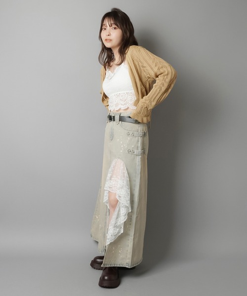 SPINNS（スピンズ）の「カップ付きキャミソール/レース（キャミソール・レディース・ブラック/オフホワイト・ONESIZE）」の9枚目の写真