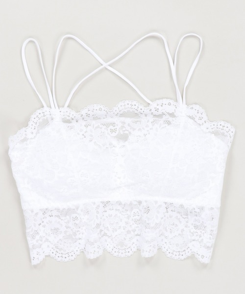 SPINNS（スピンズ）の「カップ付きキャミソール/レース（キャミソール・レディース・ブラック/オフホワイト・ONESIZE）」の6枚目の写真
