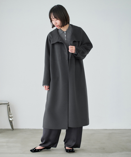 イエナ　アウター 予約》Super160スタンドコート（その他ブルゾン／アウター