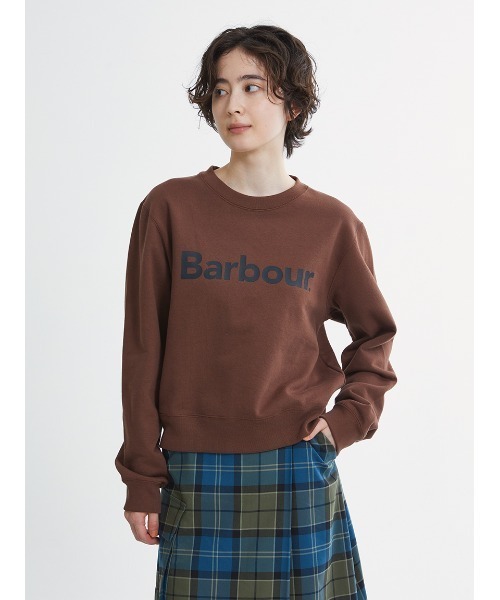 Barbour(バブアー)の「ヴィンテージウォッシュ フロントロゴスウェット"Japan Exclusive"(スウェット・レディース・オートミール/ブラウン/ミント/ベージュ・MEDIUM/SMALL)」の1枚目の写真
