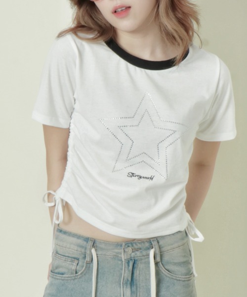 値下げします！！　アルベロ　半袖トップス セール】アソートドロストラインスートン半袖トップス（Tシャツ
