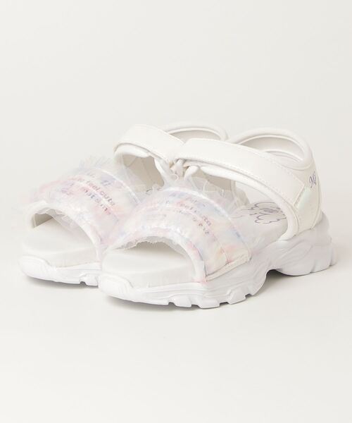 BARNSsohostreet(バーンズソーホーストリート)の「イコールミー イコール ME =ME 厚底 軽量 サンダル ME-3762(サンダル・キッズ・ホワイト/ブラック・21.0cm/22.0cm/23.0cm/20.0cm)」の1枚目の写真