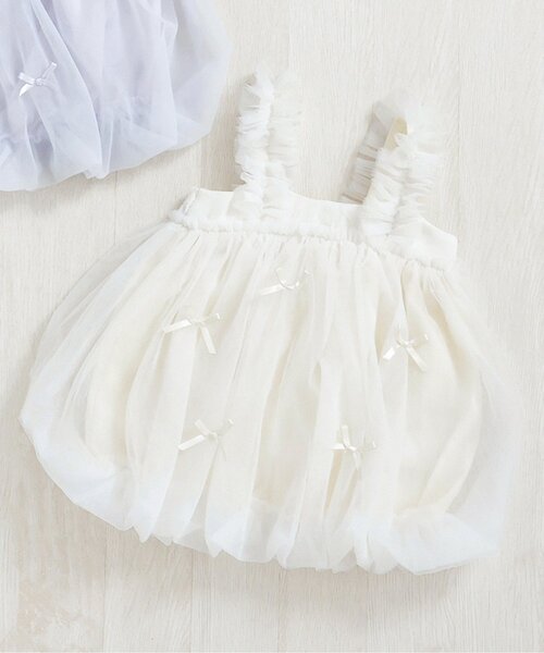 apres les cours(アプレレクール)の「バルーンチュールジャンスカ(その他ベビーウェア・キッズ・アイボリー/ライトグレー・70/80)」の2枚目の写真