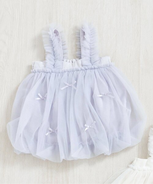 apres les cours(アプレレクール)の「バルーンチュールジャンスカ(その他ベビーウェア・キッズ・アイボリー/ライトグレー・70/80)」の1枚目の写真