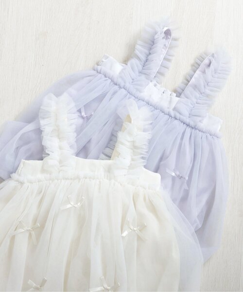 apres les cours(アプレレクール)の「バルーンチュールジャンスカ(その他ベビーウェア・キッズ・アイボリー/ライトグレー・70/80)」の4枚目の写真