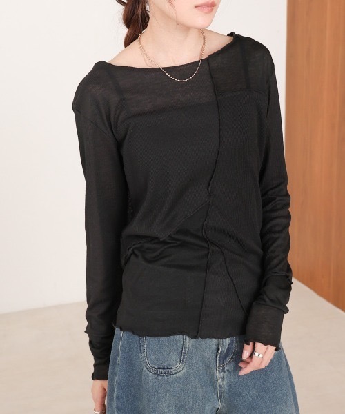 Bab(バブ)の「ブロック切替カットソー(Tシャツ/カットソー・レディース・ブラック/ホワイト系その他/ベージュ・FREE)」の21枚目の写真
