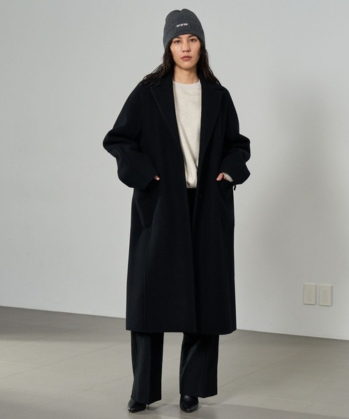新品chaosカオス上質ウールコートブラック Chaos(カオス)/ ◇大草直子さん着用◇ スーペリヤヌスチェスター