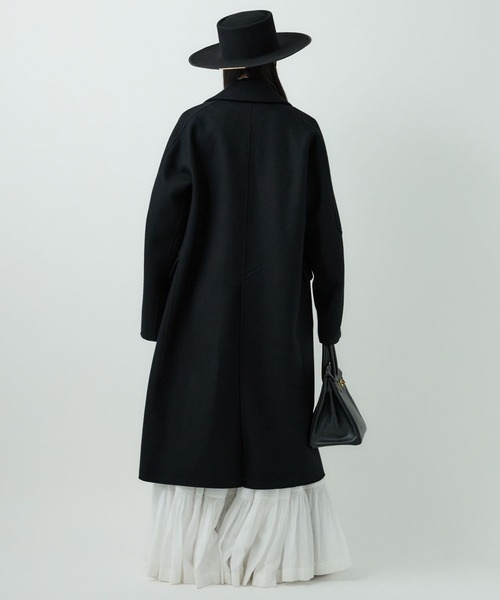 トム 大草直子　HELIOTALE ロングコート ブラック・ホワイト 36 Chaos(カオス)/ ◇大草直子さん着用◇ スーペリヤヌスチェスター