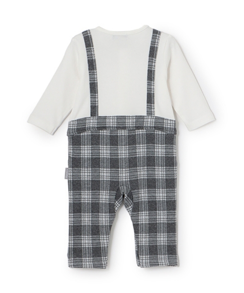 kladskap（クレードスコープ）の「チェックサスペンダー風カバーオール（ロンパース・キッズ・グレー・70cm/80ｃｍ）」の10枚目の写真