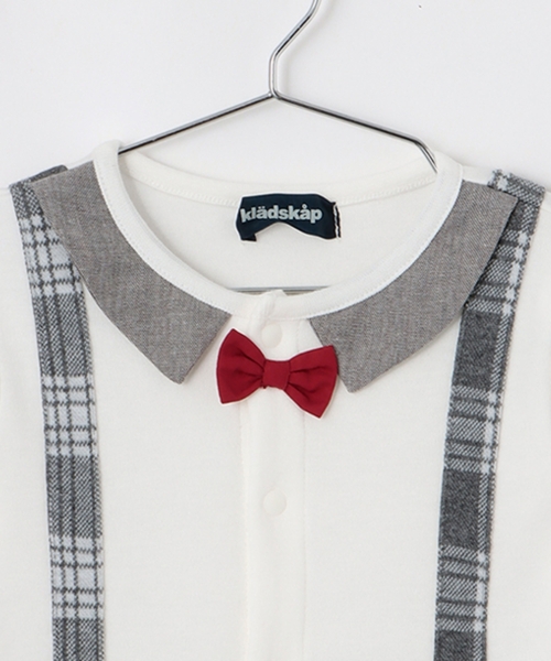 kladskap（クレードスコープ）の「チェックサスペンダー風カバーオール（ロンパース・キッズ・グレー・70cm/80ｃｍ）」の9枚目の写真