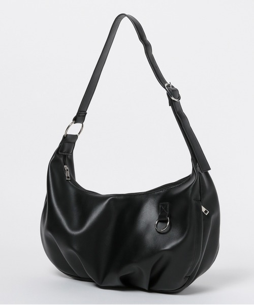 RAGEBLUE（レイジブルー）の「シンセティックレザーコンビ/タックラウンドショルダーバッグ（ショルダーバッグ・メンズ・ブラック/その他19・FREE）」の2枚目の写真