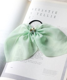 ARCHIVER（アーカイバ）の「【76】パールチャーム付きシアーリボンヘアゴム　シフォン（ヘアゴム・メンズ）」