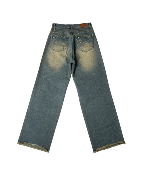 アクレント ダーティクラッシュJ/Wルーズデニムパンツ ACLENT（アクレント）の「ビジューダメージJ/Wデニムパンツ（デニム