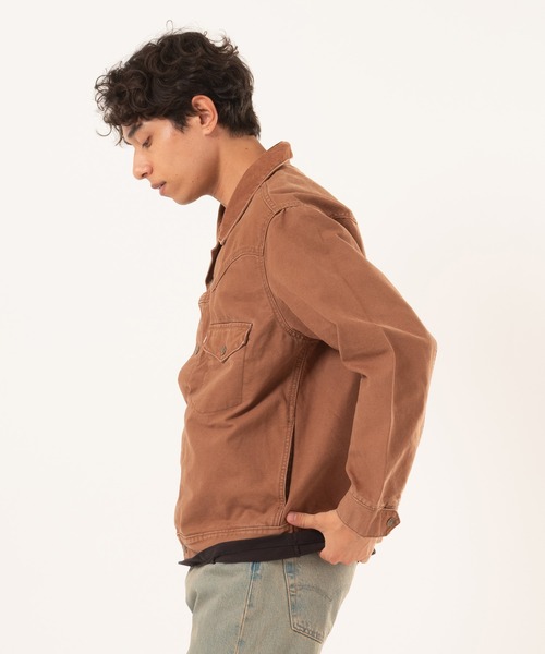 Levi's(リーバイス)の「Levi's/リーバイス ウエスタンショートホーン トラッカージャケット インディゴブルー(デニムジャケット・メンズ・ダークインディゴブルー/ブラウン/インディゴブルー・L/M/S/XL)」の14枚目の写真