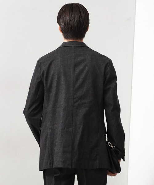 THE SHOP TK （ザ ショップ ティーケー ）の「エバーデニムジャケット【色落ちしにくい/洗濯機OK/ストレッチ/セットアップ可】（テーラードジャケット・メンズ・ネイビー/ブラック・02/01/04/03）」の7枚目の写真
