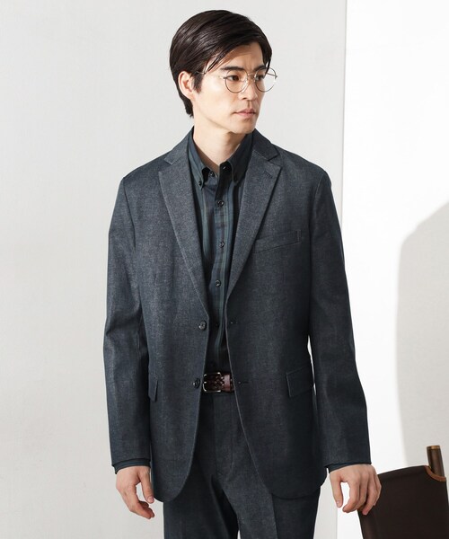 THE SHOP TK （ザ ショップ ティーケー ）の「エバーデニムジャケット【色落ちしにくい/洗濯機OK/ストレッチ/セットアップ可】（テーラードジャケット・メンズ・ネイビー/ブラック・02/01/04/03）」の10枚目の写真