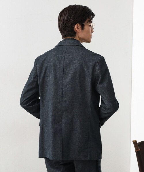 THE SHOP TK （ザ ショップ ティーケー ）の「エバーデニムジャケット【色落ちしにくい/洗濯機OK/ストレッチ/セットアップ可】（テーラードジャケット・メンズ・ネイビー/ブラック・02/01/04/03）」の11枚目の写真