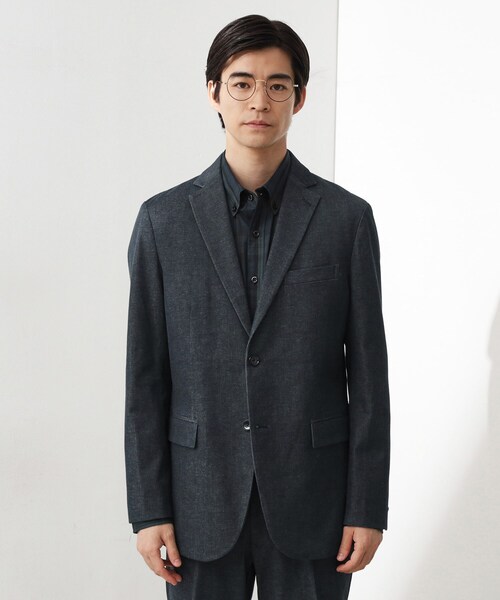 THE SHOP TK （ザ ショップ ティーケー ）の「エバーデニムジャケット【色落ちしにくい/洗濯機OK/ストレッチ/セットアップ可】（テーラードジャケット・メンズ・ネイビー/ブラック・02/01/04/03）」の14枚目の写真
