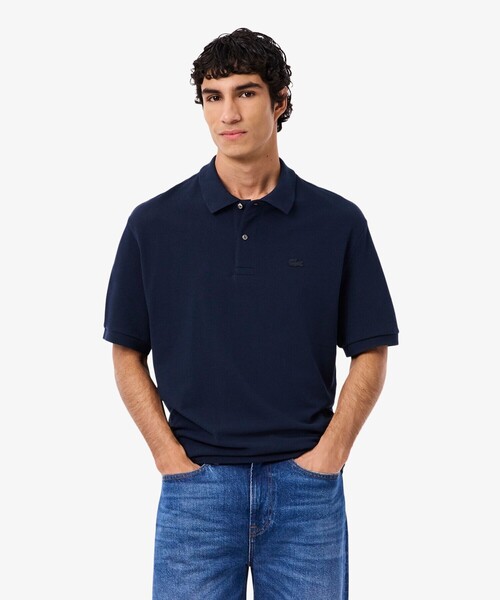 LACOSTE（ラコステ）の「ヘビーウェイトルーズフィットポロシャツ（ポロシャツ・メンズ・ホワイト/ライトブルー/ネイビー・S/M/L/XS）」の3枚目の写真