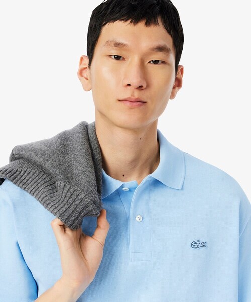 LACOSTE（ラコステ）の「ヘビーウェイトルーズフィットポロシャツ（ポロシャツ・メンズ・ホワイト/ライトブルー/ネイビー・S/M/L/XS）」の4枚目の写真