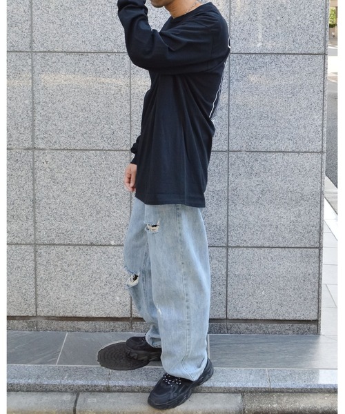 MODISH GAZE(モディシュガゼ)の「【MODISH GAZE】スモーキングガール Relaxed ロンT(Tシャツ/カットソー・メンズ・ブラック/アッシュグレー/グレー・MEDIUM/LARGE/X-LARGE)」の13枚目の写真