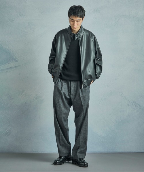 MEN'S BIGI(メンズビギ)の「メランジウール 2タックテーパードワイドパンツ(スラックス・メンズ・ブラウン/グレー・01/02/03/04)」の8枚目の写真