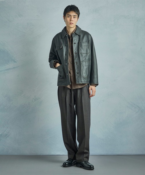 MEN'S BIGI(メンズビギ)の「メランジウール 2タックテーパードワイドパンツ(スラックス・メンズ・ブラウン/グレー・01/02/03/04)」の15枚目の写真