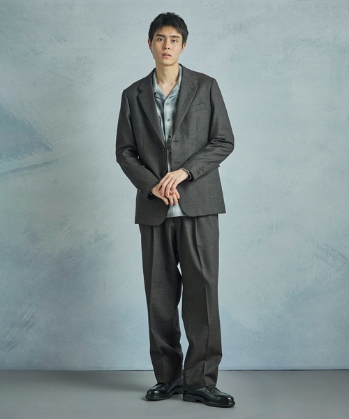 MEN'S BIGI(メンズビギ)の「メランジウール 2タックテーパードワイドパンツ(スラックス・メンズ・ブラウン/グレー・01/02/03/04)」の14枚目の写真