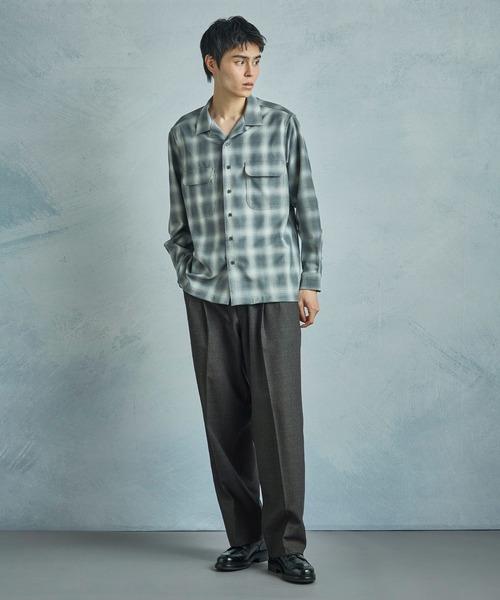 MEN'S BIGI(メンズビギ)の「メランジウール 2タックテーパードワイドパンツ(スラックス・メンズ・ブラウン/グレー・01/02/03/04)」の13枚目の写真