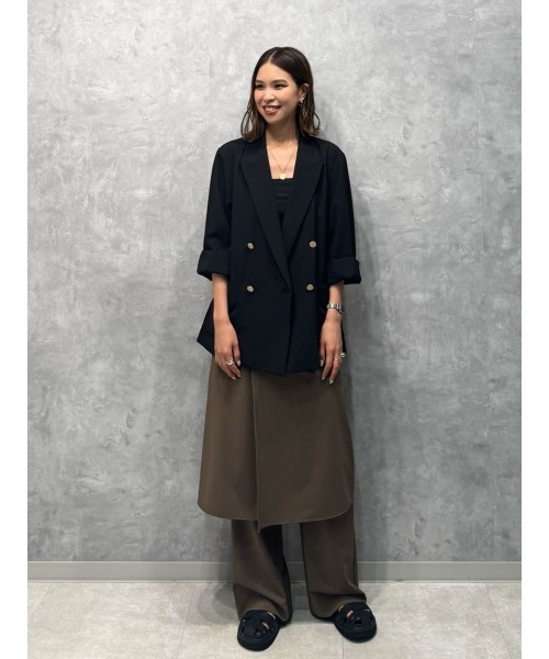 Mila Owen(ミラオーウェン)の「巻きスカートレイヤウエストゴムシガレットパンツ(その他パンツ・レディース・モカ/ブラック/グレー・0/1)」の16枚目の写真