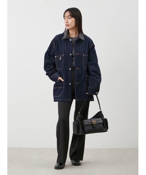 Mila Owen(ミラオーウェン)の「巻きスカートレイヤウエストゴムシガレットパンツ(その他パンツ・レディース・モカ/ブラック/グレー・0/1)」の5枚目の写真