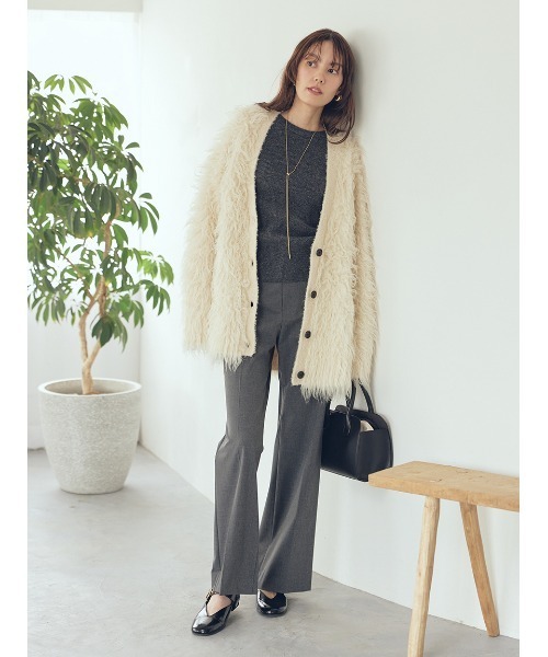 Mila Owen(ミラオーウェン)の「巻きスカートレイヤウエストゴムシガレットパンツ(その他パンツ・レディース・モカ/ブラック/グレー・0/1)」の11枚目の写真