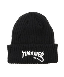 THRASHER | THRASHER/スラッシャー ビーニー DevilTailロゴ ダメージ ニット 25TH-N51(ニットキャップ/ビーニー)