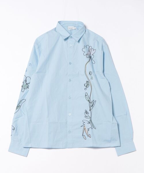 Desigual(デシグアル)の「フローラル刺繍 ステッチ 長袖シャツ(シャツ/ブラウス・メンズ・ブルー・S/L/M)」の9枚目の写真