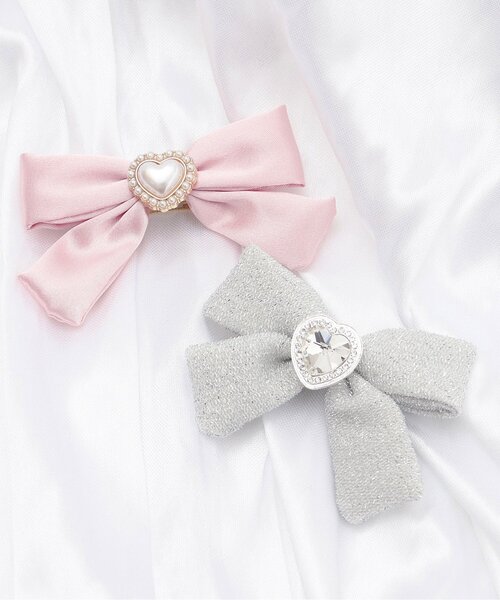 apres les cours（アプレレクール）の「リボンヘアピン（ヘアピン・キッズ・シルバー/ピンク・FREE）」の8枚目の写真