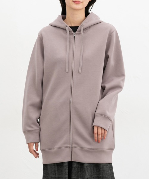 Honeys（ハニーズ）の「きれいめロングジップ（パーカー・レディース・モカ/ブルーグリーン/ブラック/グレイッシュベージュ・M/LL/L）」の14枚目の写真