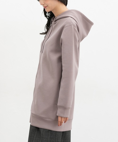 Honeys（ハニーズ）の「きれいめロングジップ（パーカー・レディース・モカ/ブルーグリーン/ブラック/グレイッシュベージュ・M/LL/L）」の15枚目の写真