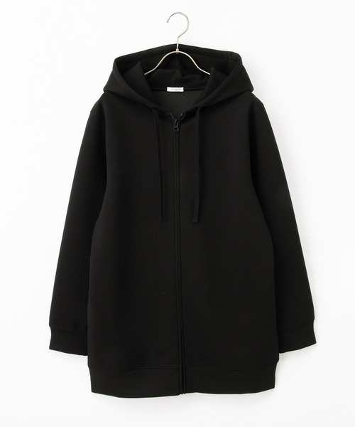 Honeys（ハニーズ）の「きれいめロングジップ（パーカー・レディース・モカ/ブルーグリーン/ブラック/グレイッシュベージュ・M/LL/L）」の21枚目の写真